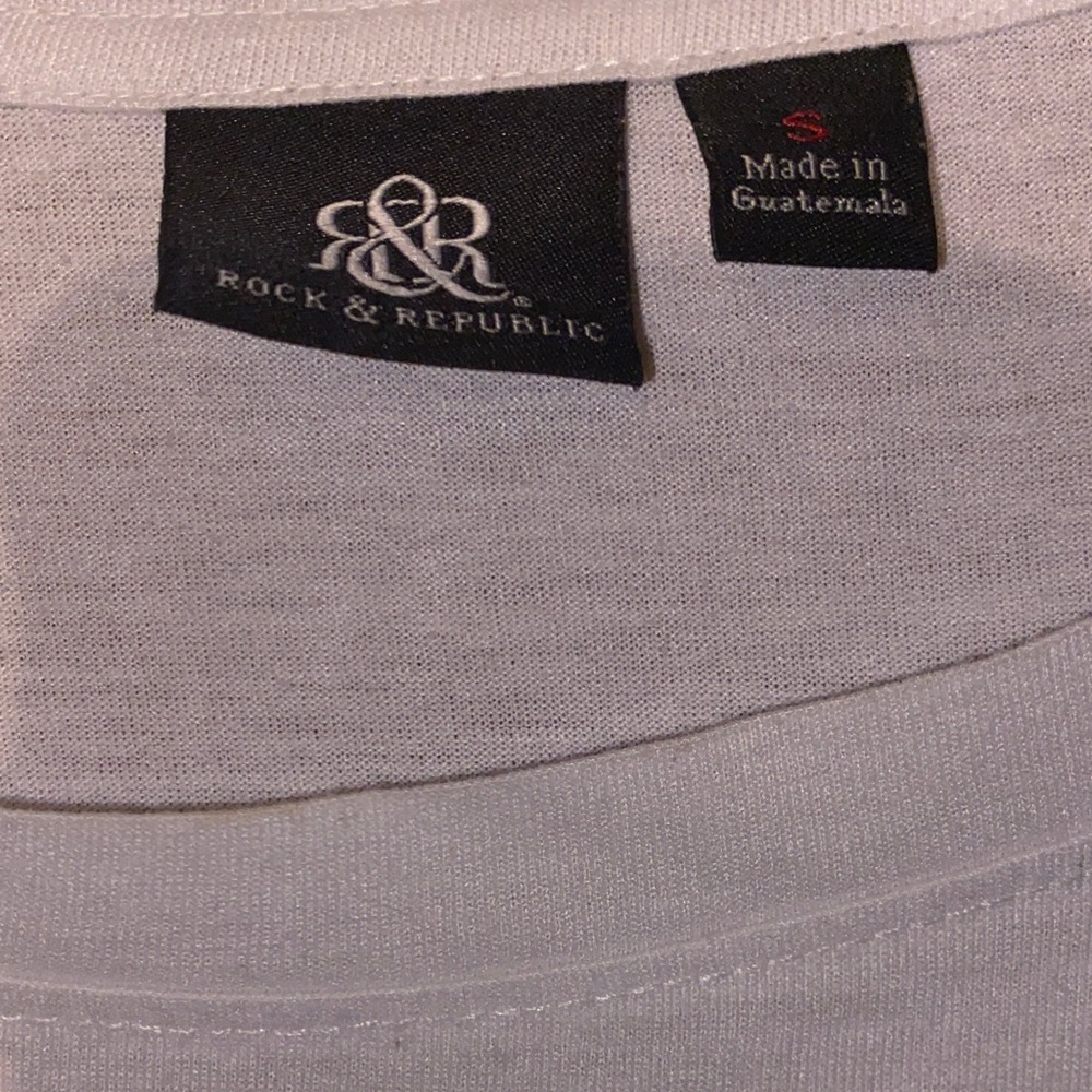 Rock & Republic White Graphic Short Sleeve Tee - Picture 5 of 9